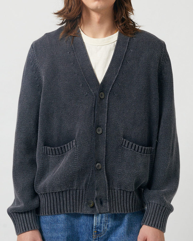 Acid Wash Cardigan in Black