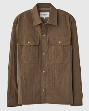 Corridor Crinkled Cotton Nylon Shirt in Brown