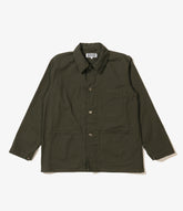 Utility Jacket in Olive Heavyweight Cotton Ripstop