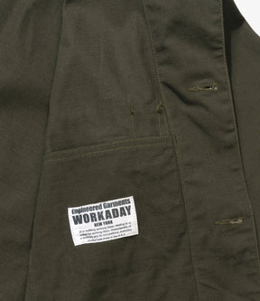 Utility Jacket in Olive Heavyweight Cotton Ripstop