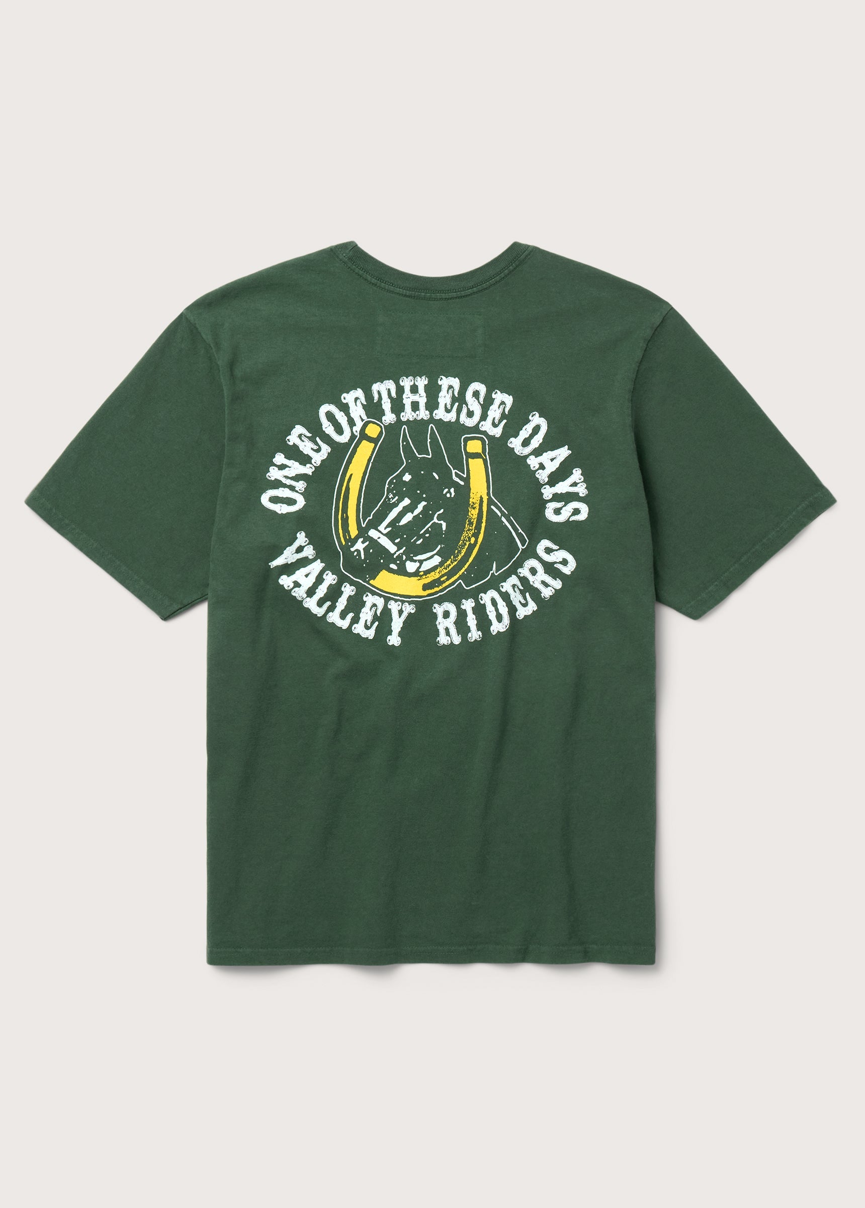 Valley Riders T-Shirt in Sun Faded Washed Forest Green