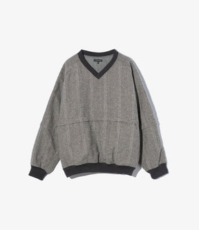 Wind Pull in Light Grey Wool Striped HB