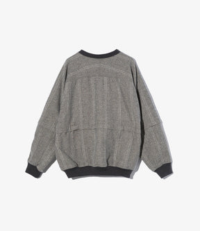 Wind Pull in Light Grey Wool Striped HB