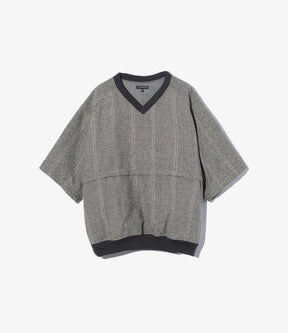 Wind Pull in Light Grey Wool Striped HB