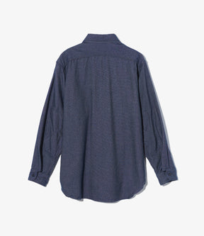 Workshirt in Indigo Cotton Denim Flannel