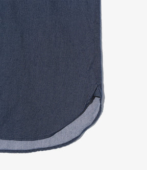 Workshirt in Indigo Cotton Denim Flannel