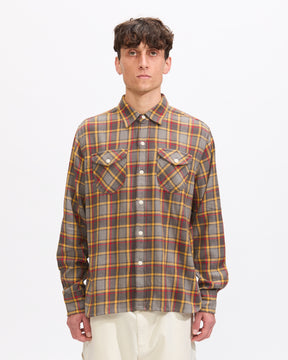 Wythe Washed Flannel Workshirt in Dusk Plaid Homme Essentials
