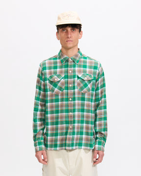 Wythe Washed Flannel Workshirt in Spring Pastures Homme Essentials