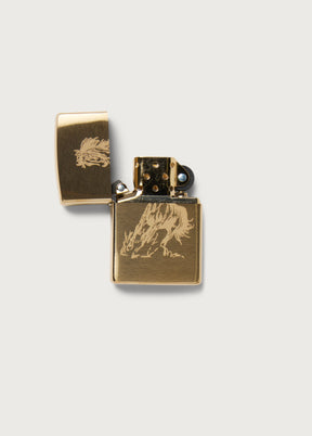 Running Horse Zippo in Gold