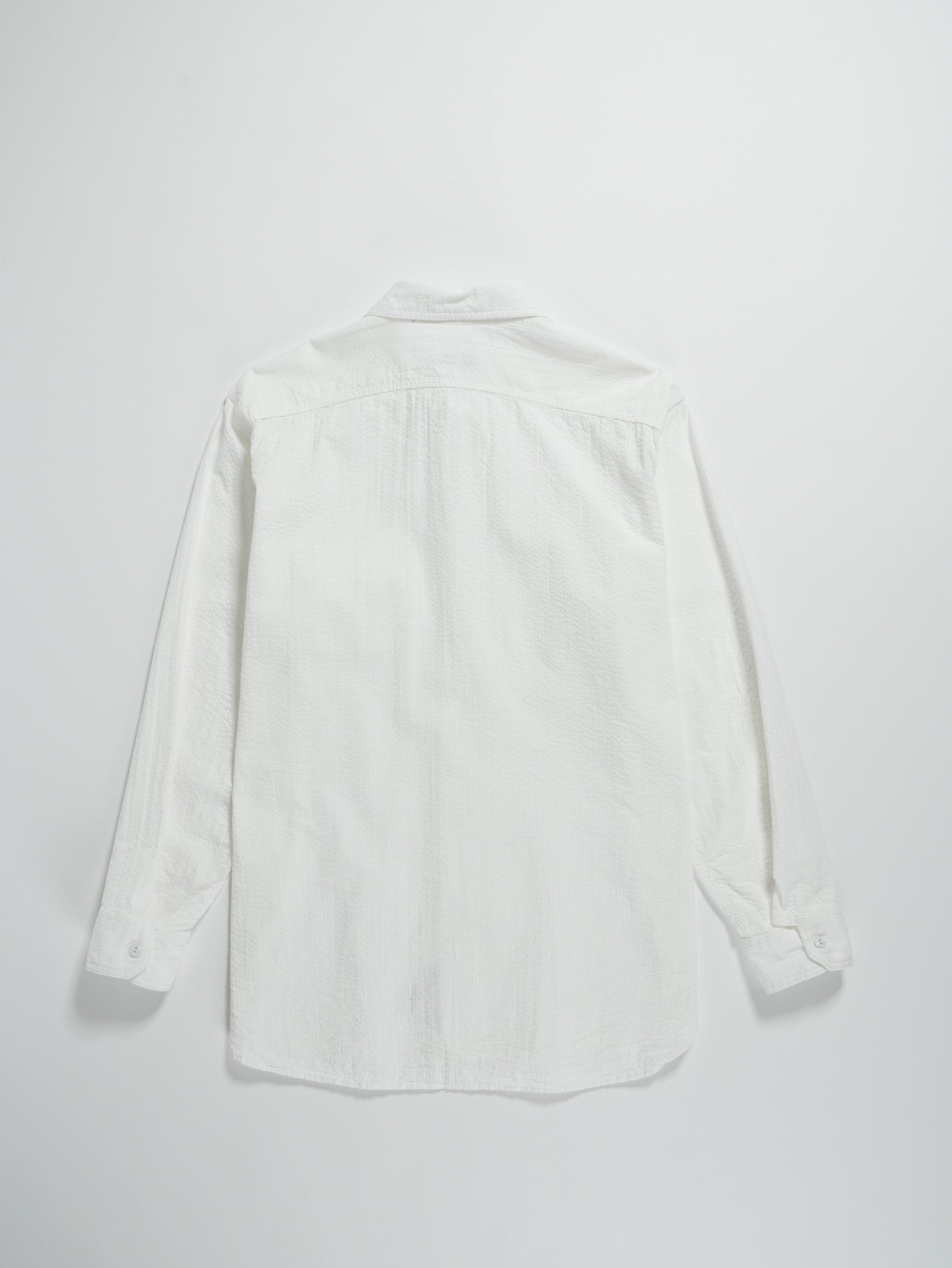 Work Shirt in White Tone & Tone Seersucker