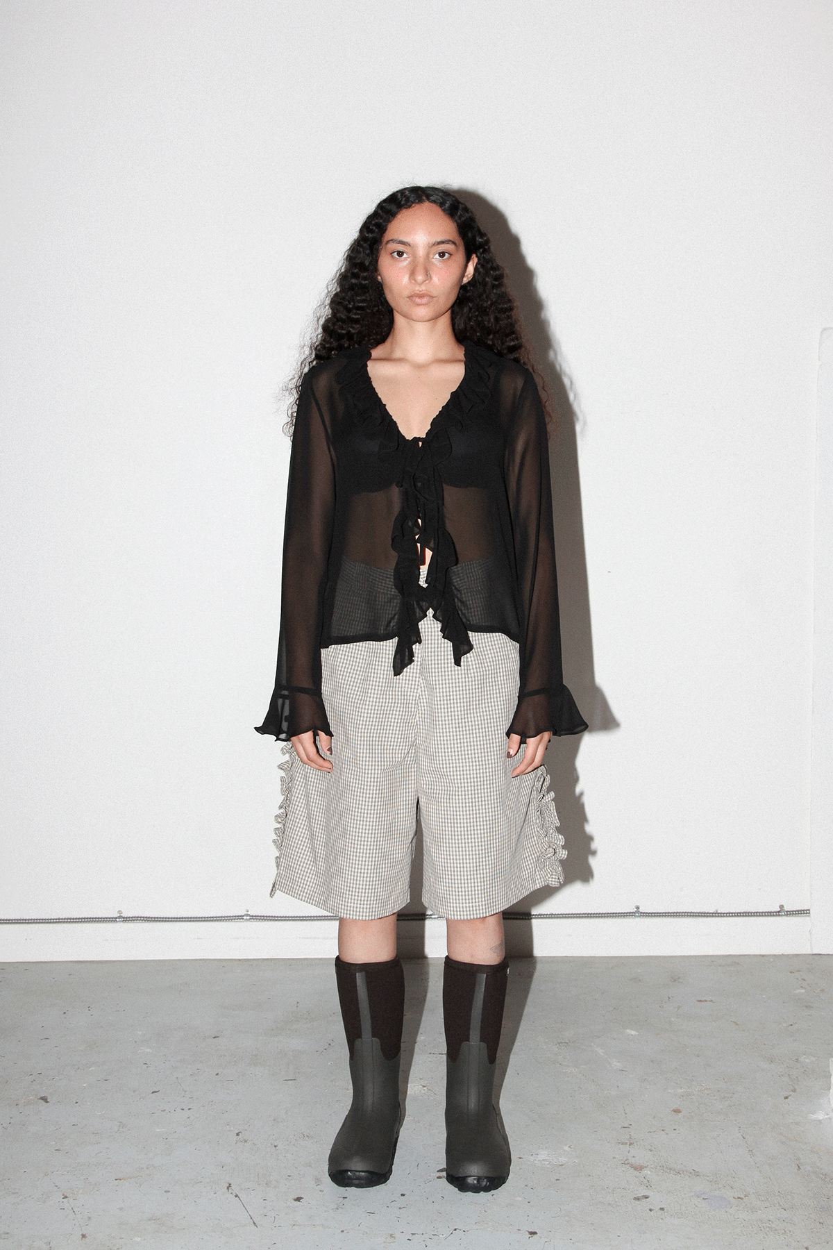 Coil Silk Top in Onyx