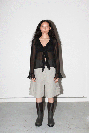 Coil Silk Top in Onyx