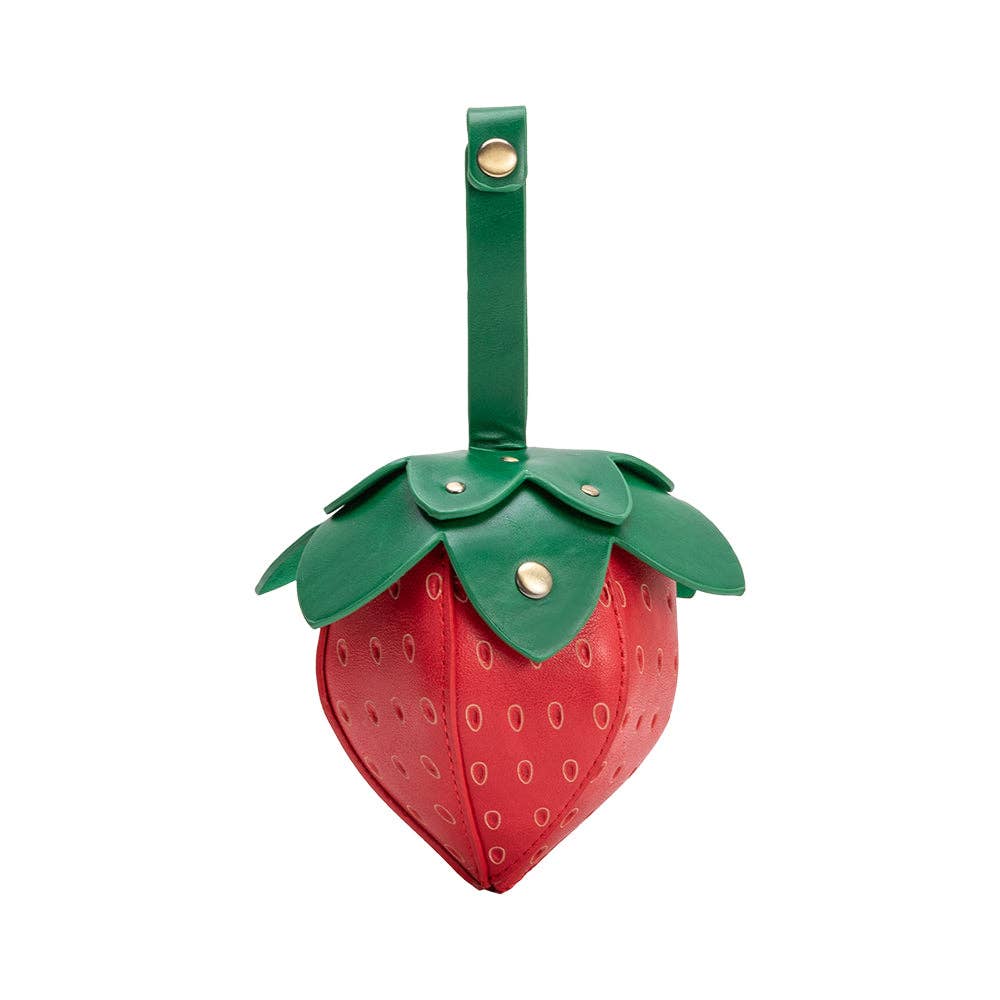 Strawberry Red Mini Vegan Leather Wristlet Pre-Order 3/10