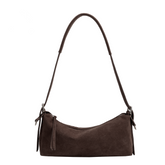 Valeria Chocolate Recycled Vegan Suede Shoulder Bag