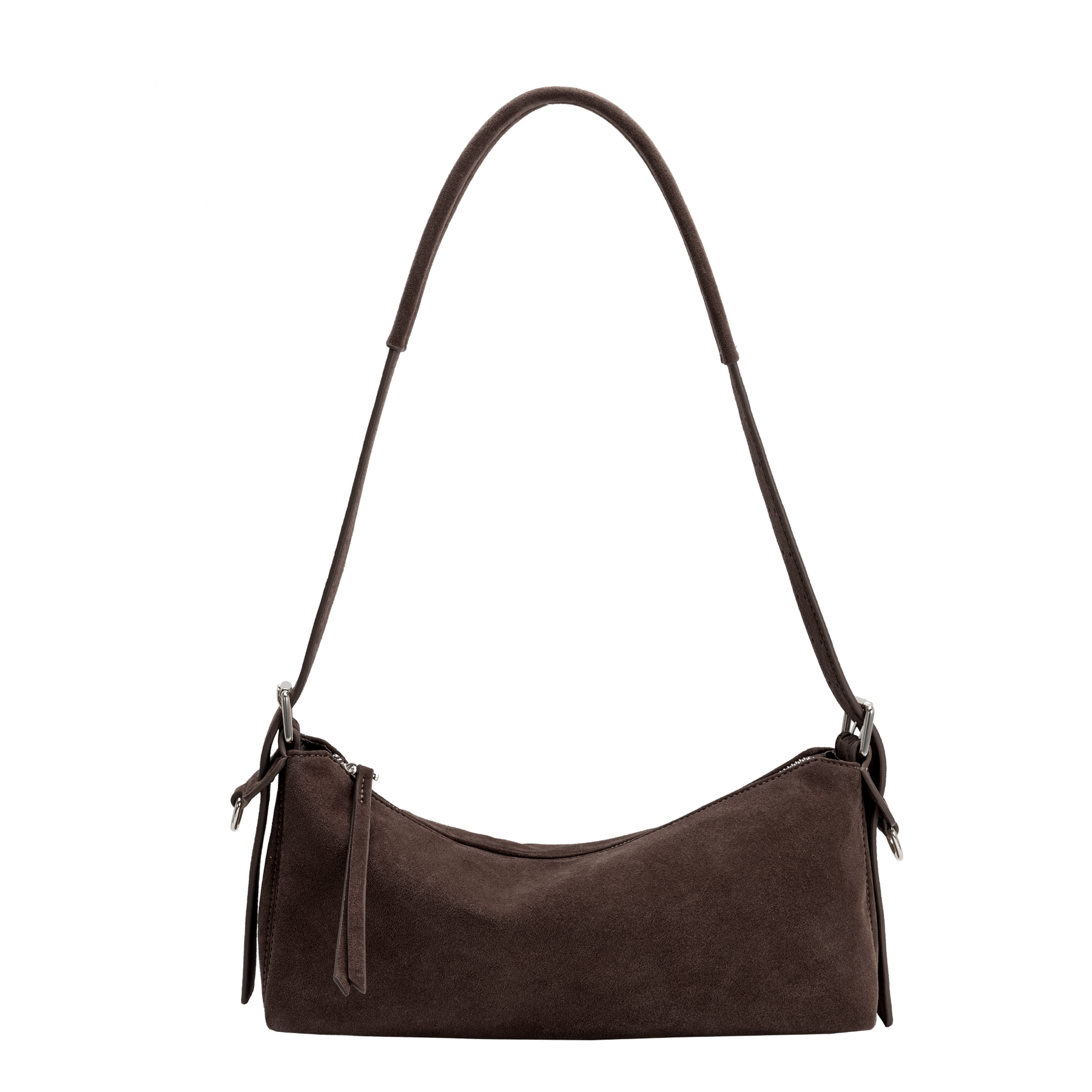 Valeria Chocolate Recycled Vegan Suede Shoulder Bag
