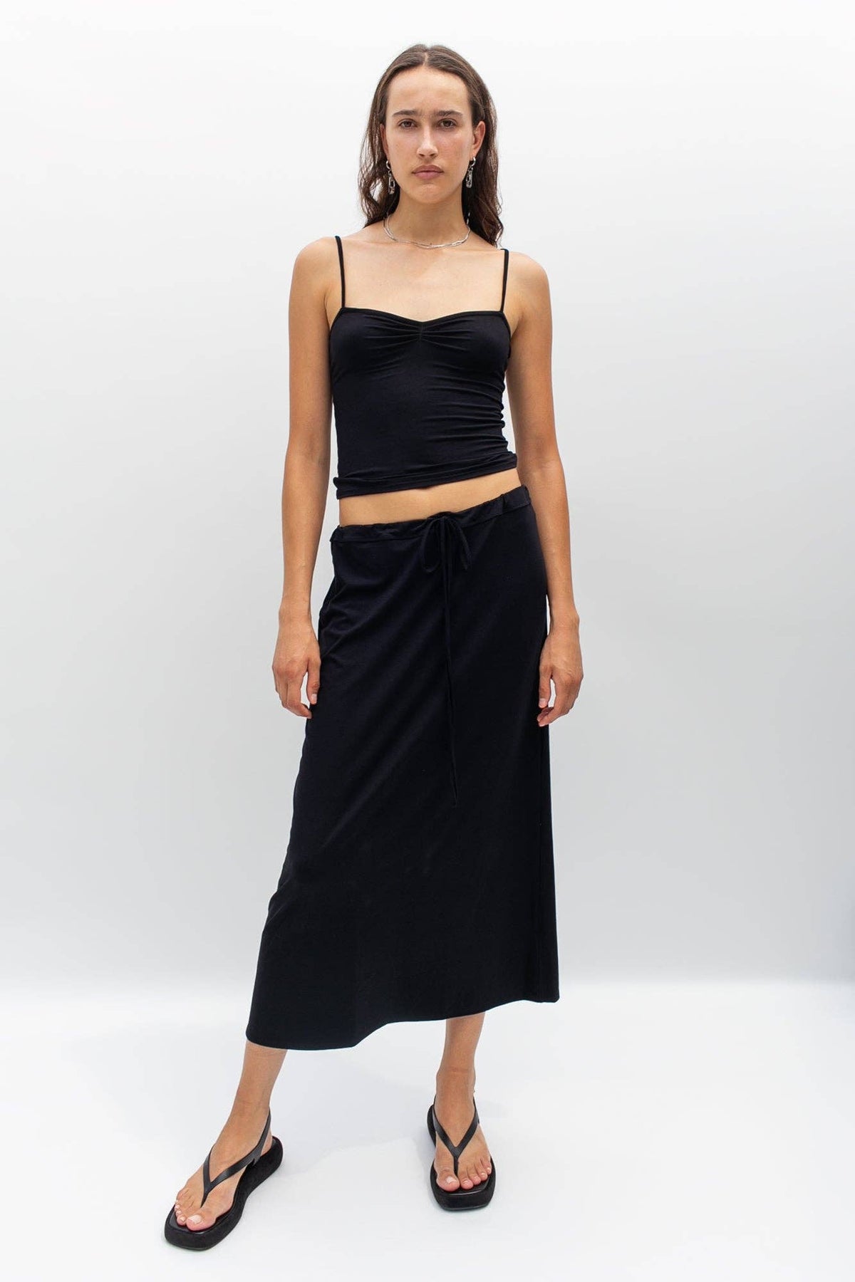Eva Viscose Spaghetti Strap Camisole in Black