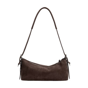 Valeria Chocolate Recycled Vegan Suede Shoulder Bag
