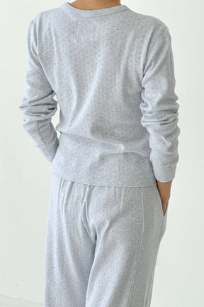 Pointelle Fundamental Tee in Icy Grey