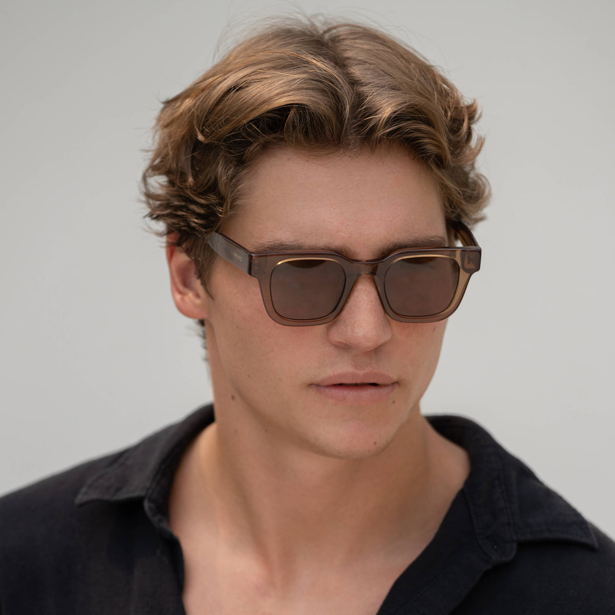 Atlas Acetate Rectangular Sunglasses in Brown