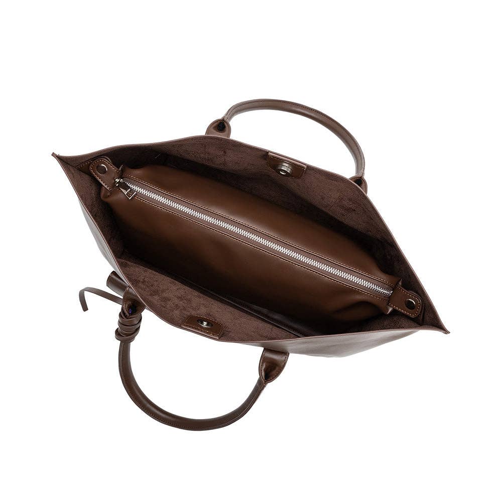 Astrid Espresso Recycled Vegan Leather Tote Bag