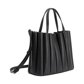 Adela Black Recycled Vegan Leather Tote Bag