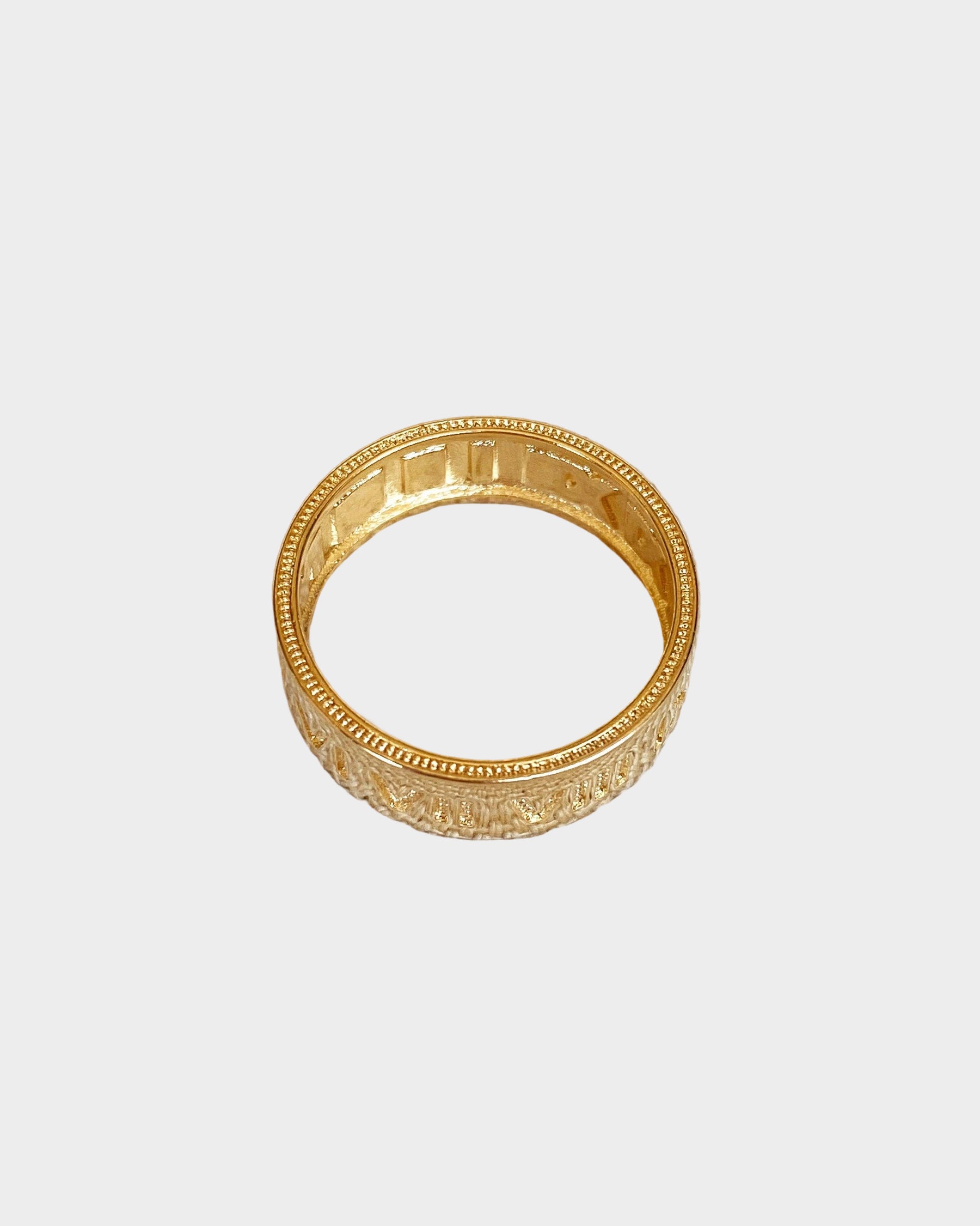 Gold Roman Numeral Band Ring in 18k Gold Fill