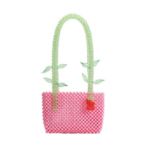 Flor Pink Beaded Shoulder Bag
