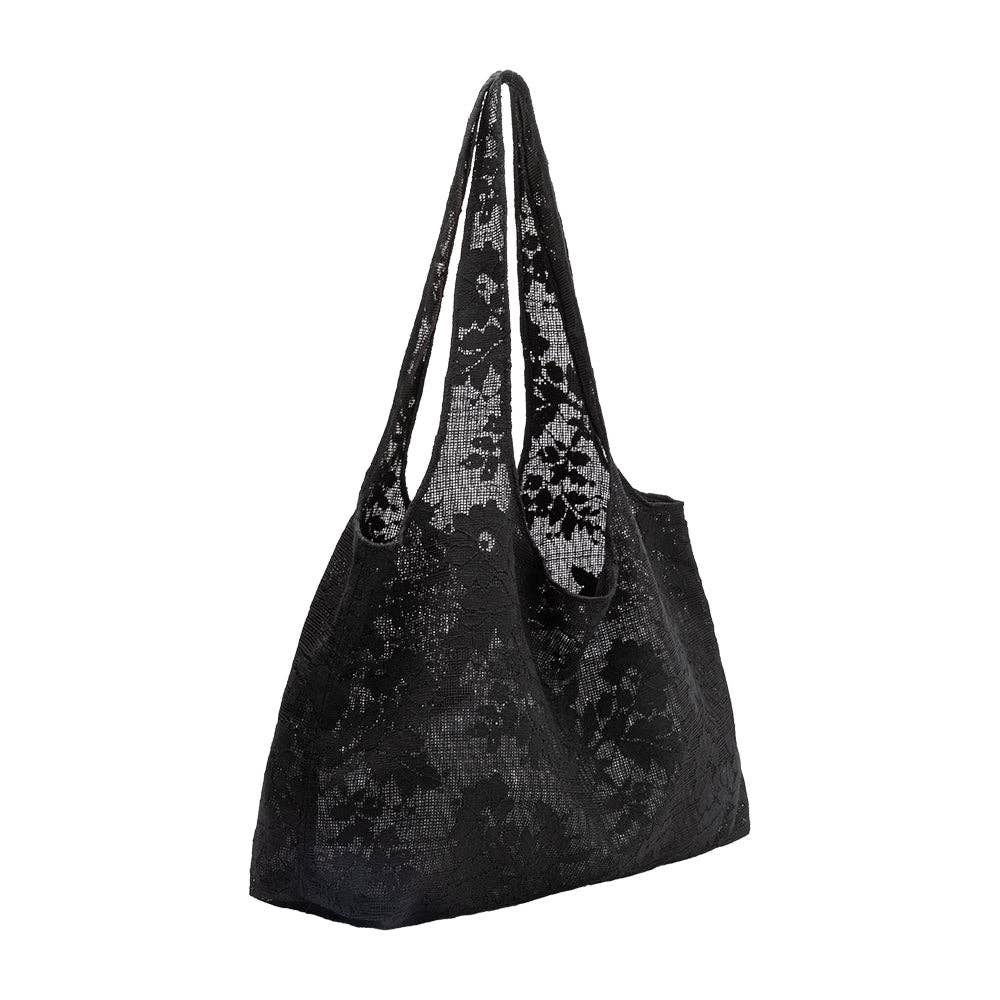 Lace Market Black Vegan Cotton Bag
