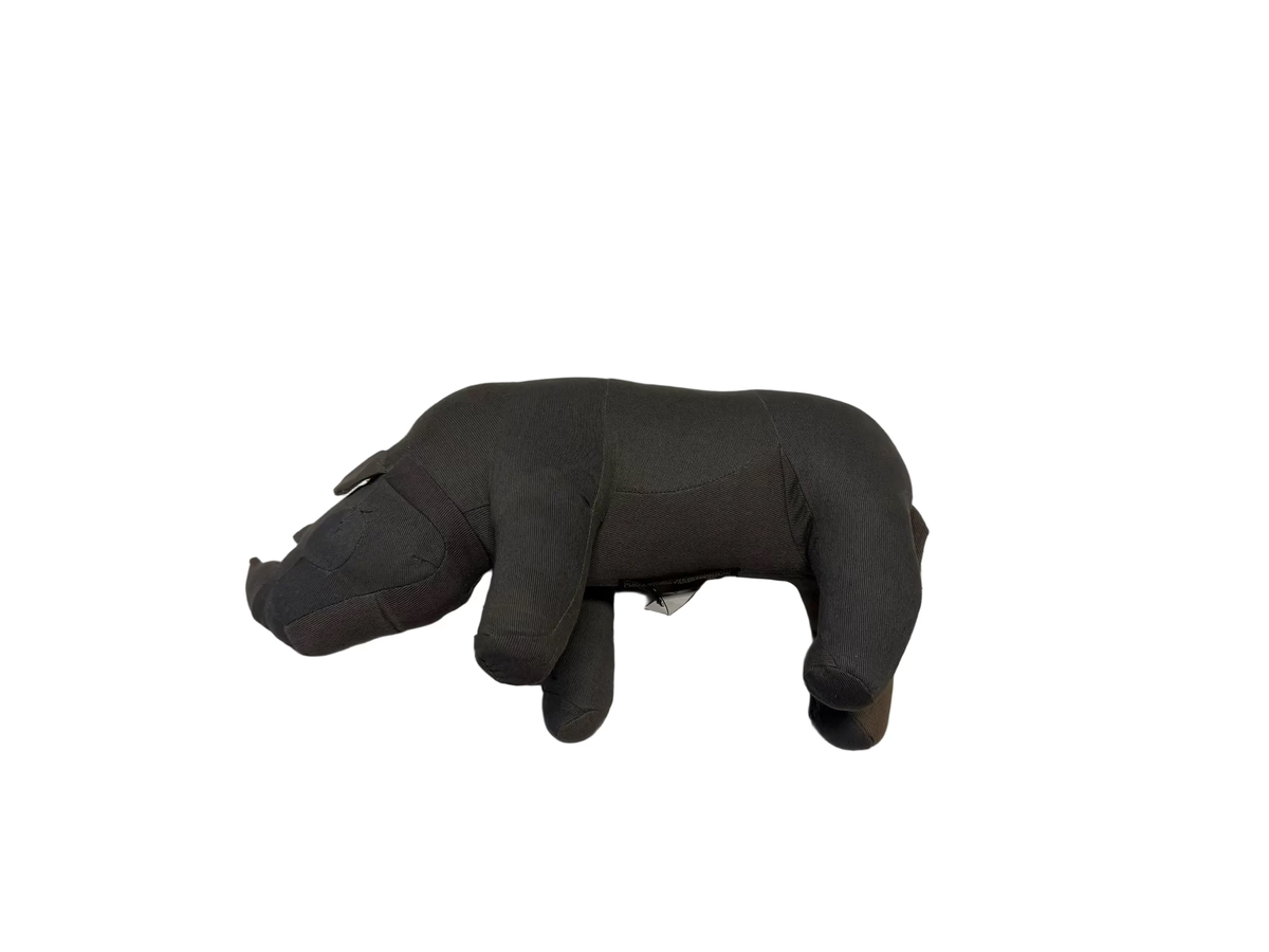 Vintage Fabric Rhinoceros Stuffed Animal in Olive