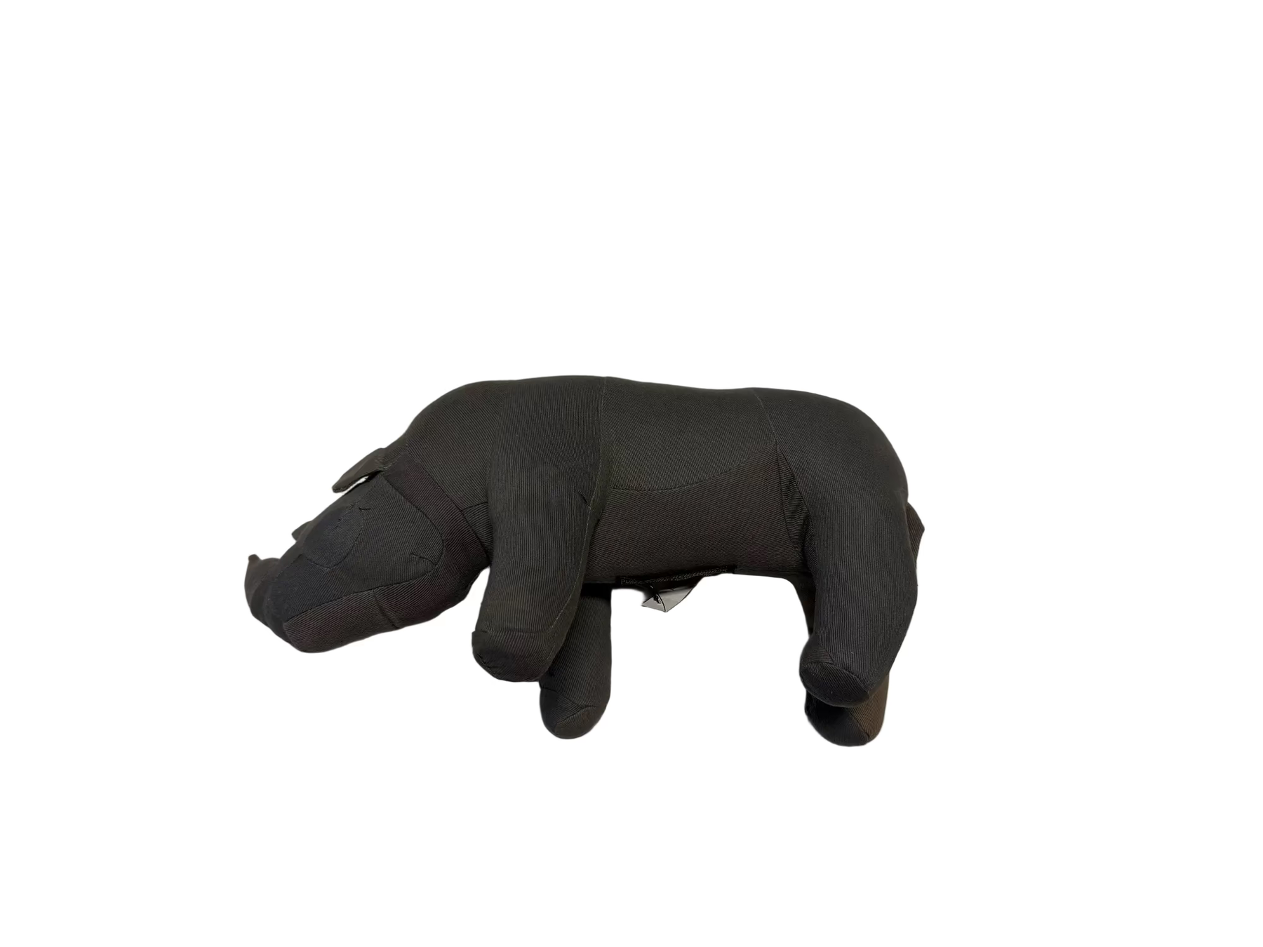 Vintage Fabric Rhinoceros Stuffed Animal in Olive