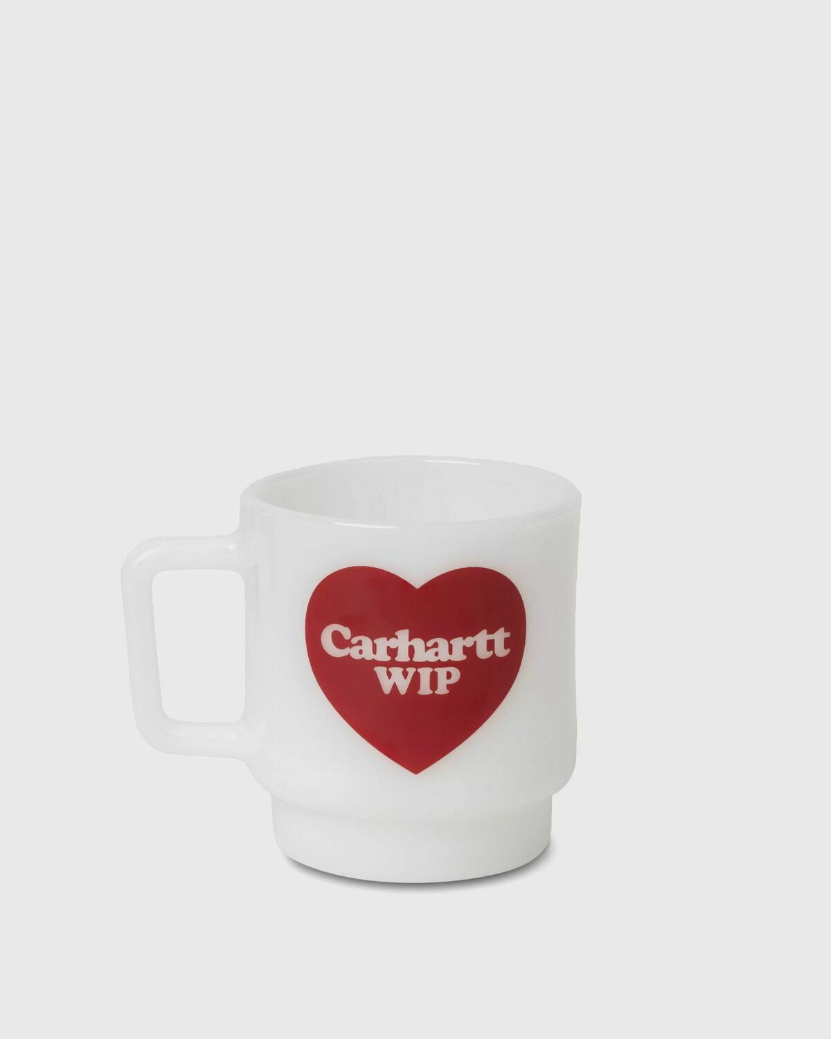 Heart Glass Mug in White