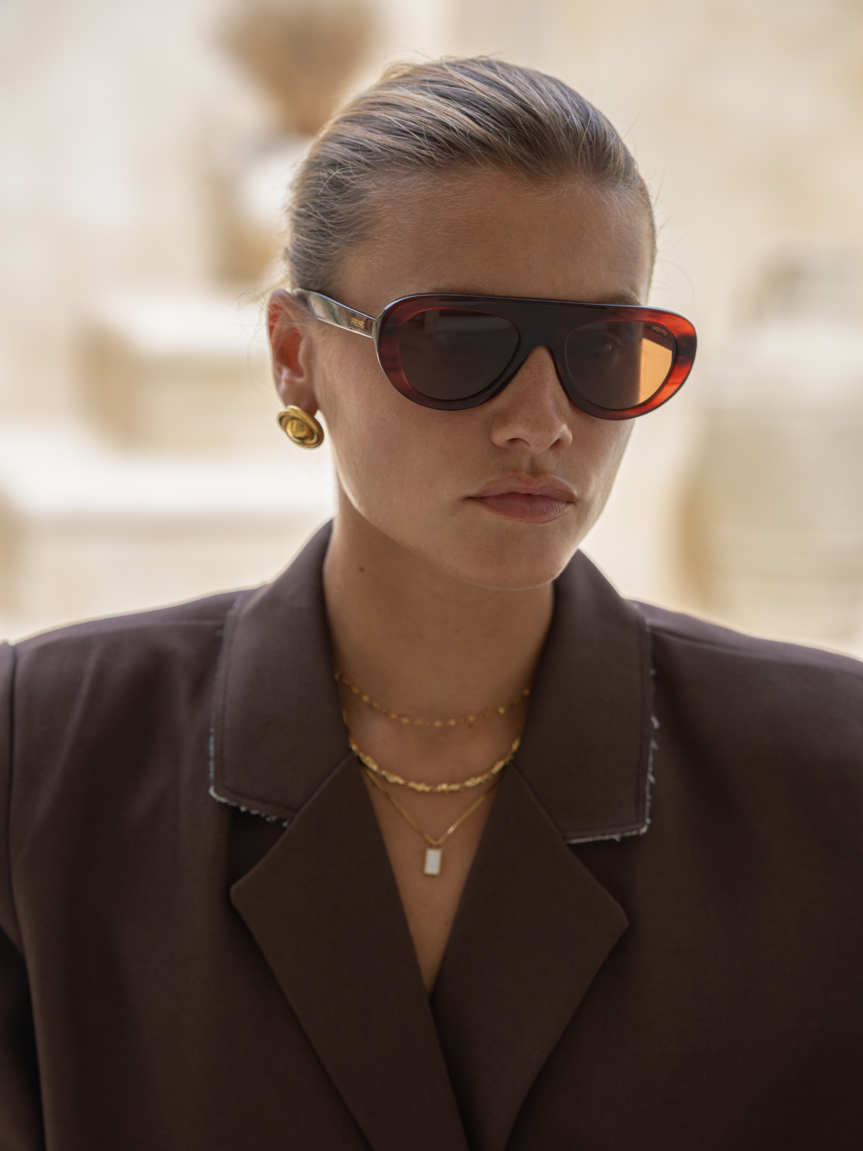 Jetsetter Acetate Aviator Sunglasses in Merlot