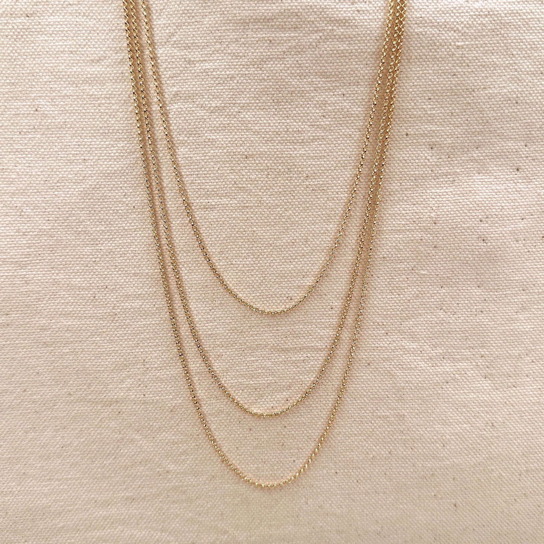 18k Gold Filled 1.5mm Rolo Chain