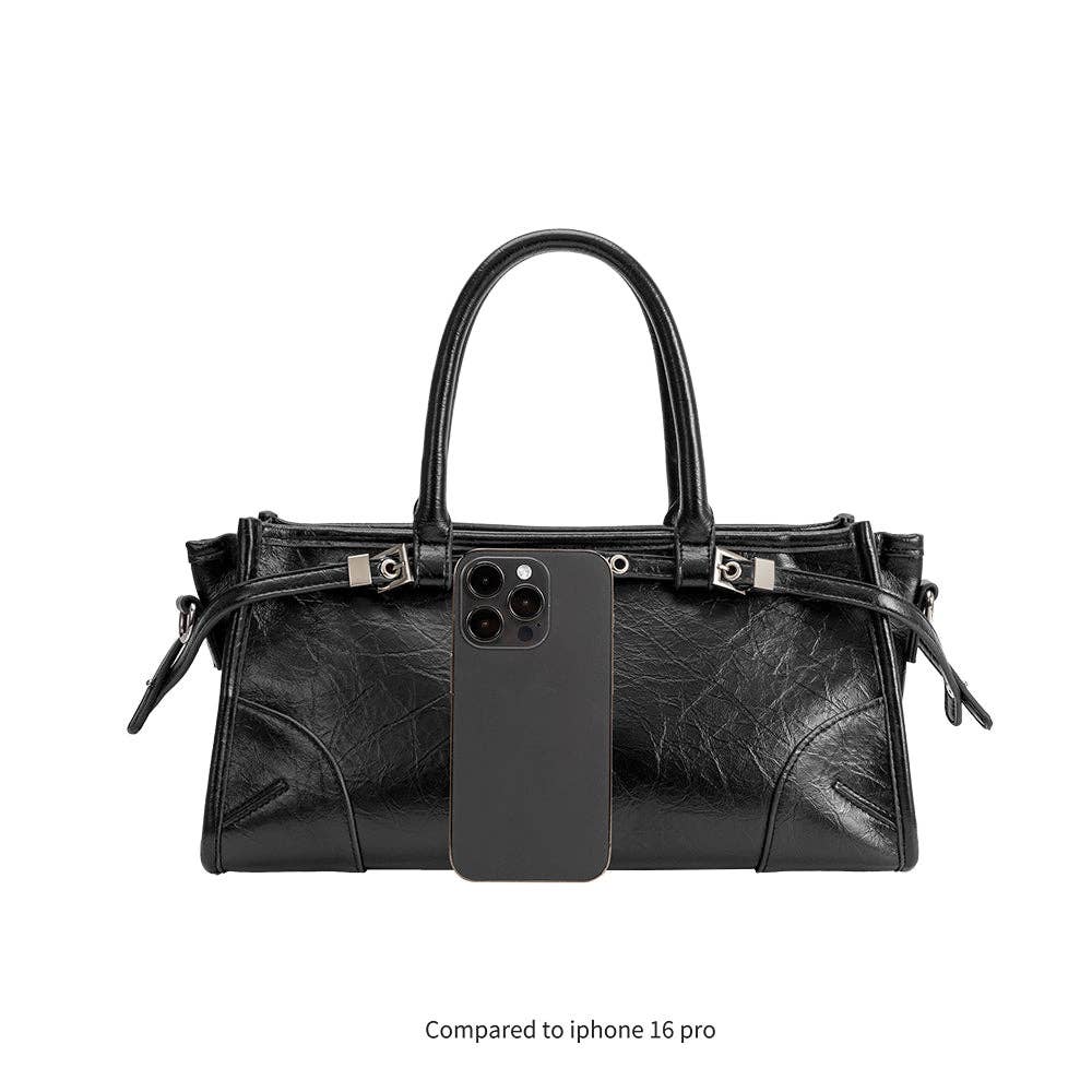 Rhonda Olive Recycled Vegan Leather Top Handle Bag