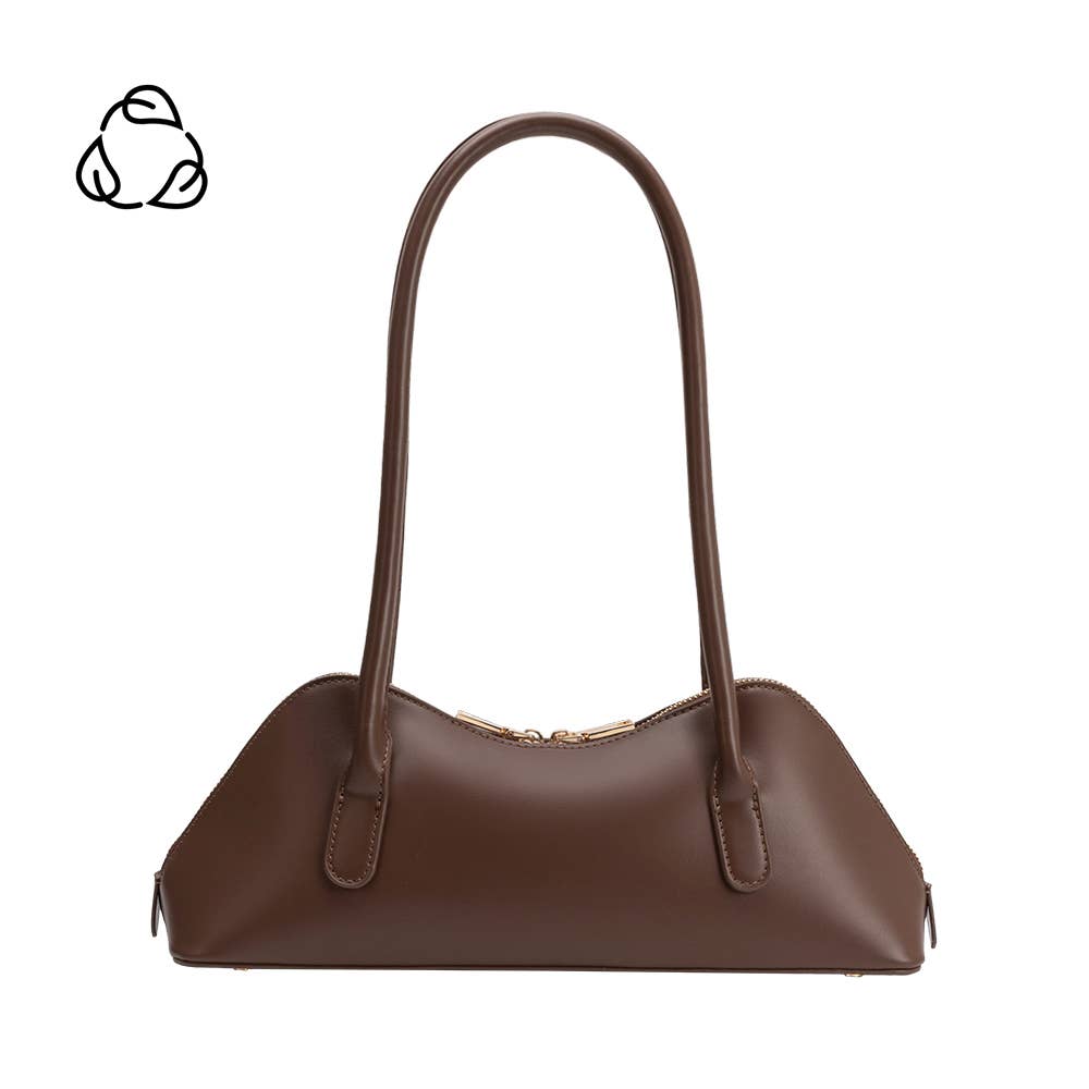 Dakota Chocolate Recycled Vegan Leather Shoulder Bag