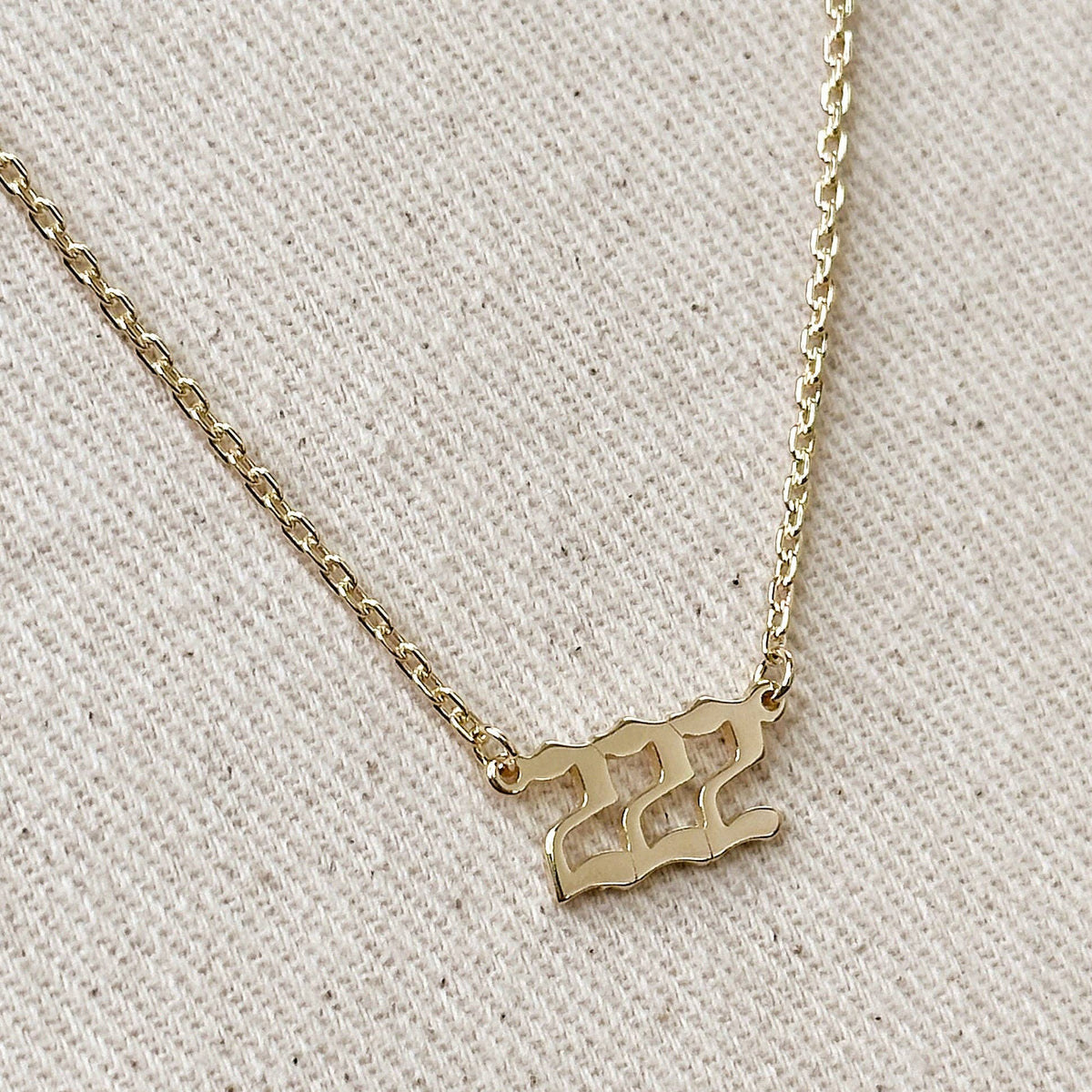 18k Gold Filled 222 Angel Number Necklace