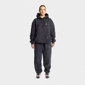 Ultra Heavyweight Floral Hoodie in Vintage Black