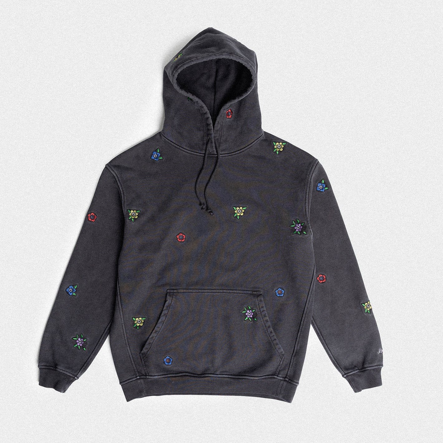 Ultra Heavyweight Floral Hoodie in Vintage Black