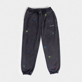 Ultra Heavyweight Floral Sweatpants in Vintage Black
