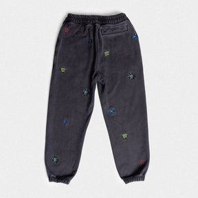 Ultra Heavyweight Floral Sweatpants in Vintage Black