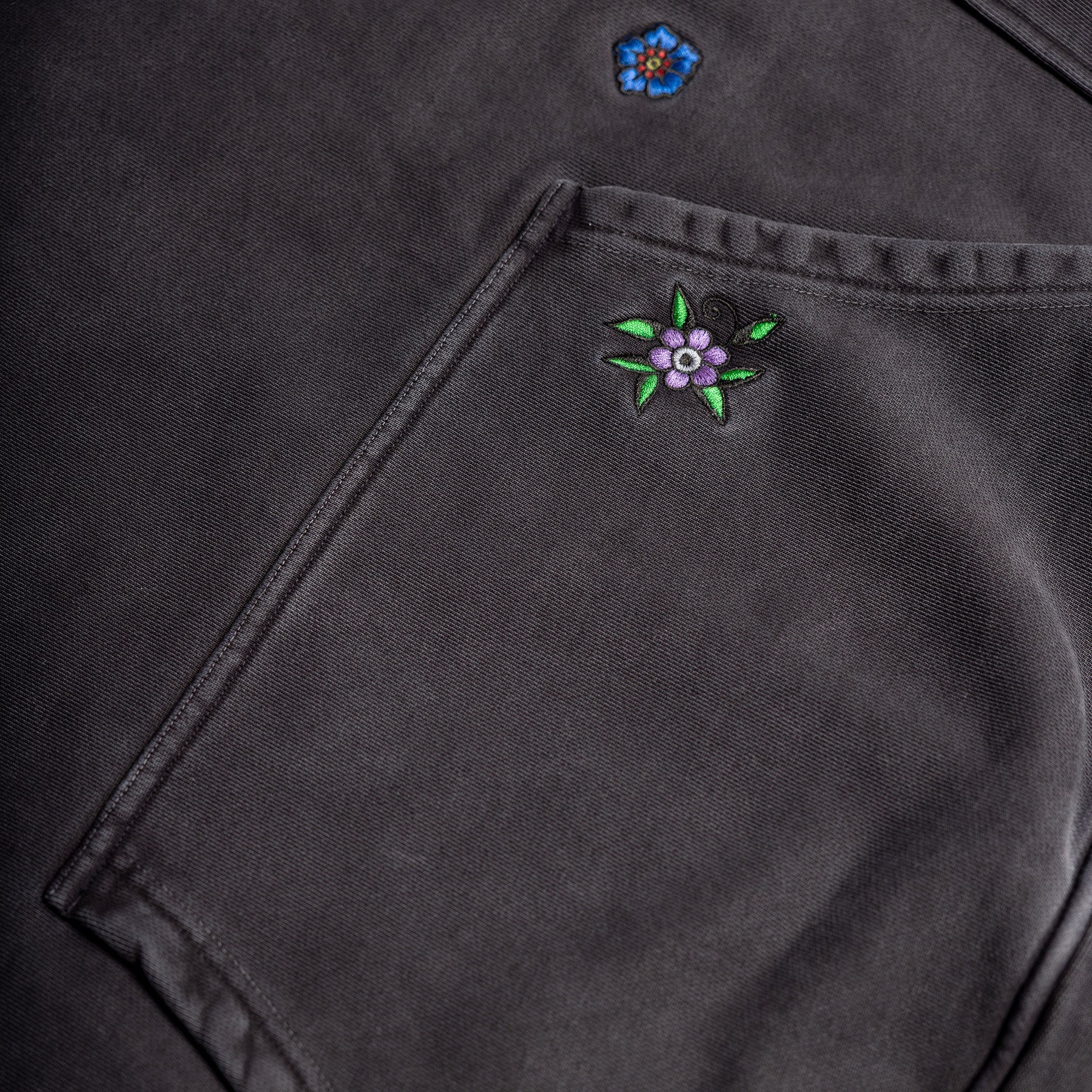 Ultra Heavyweight Floral Hoodie in Vintage Black