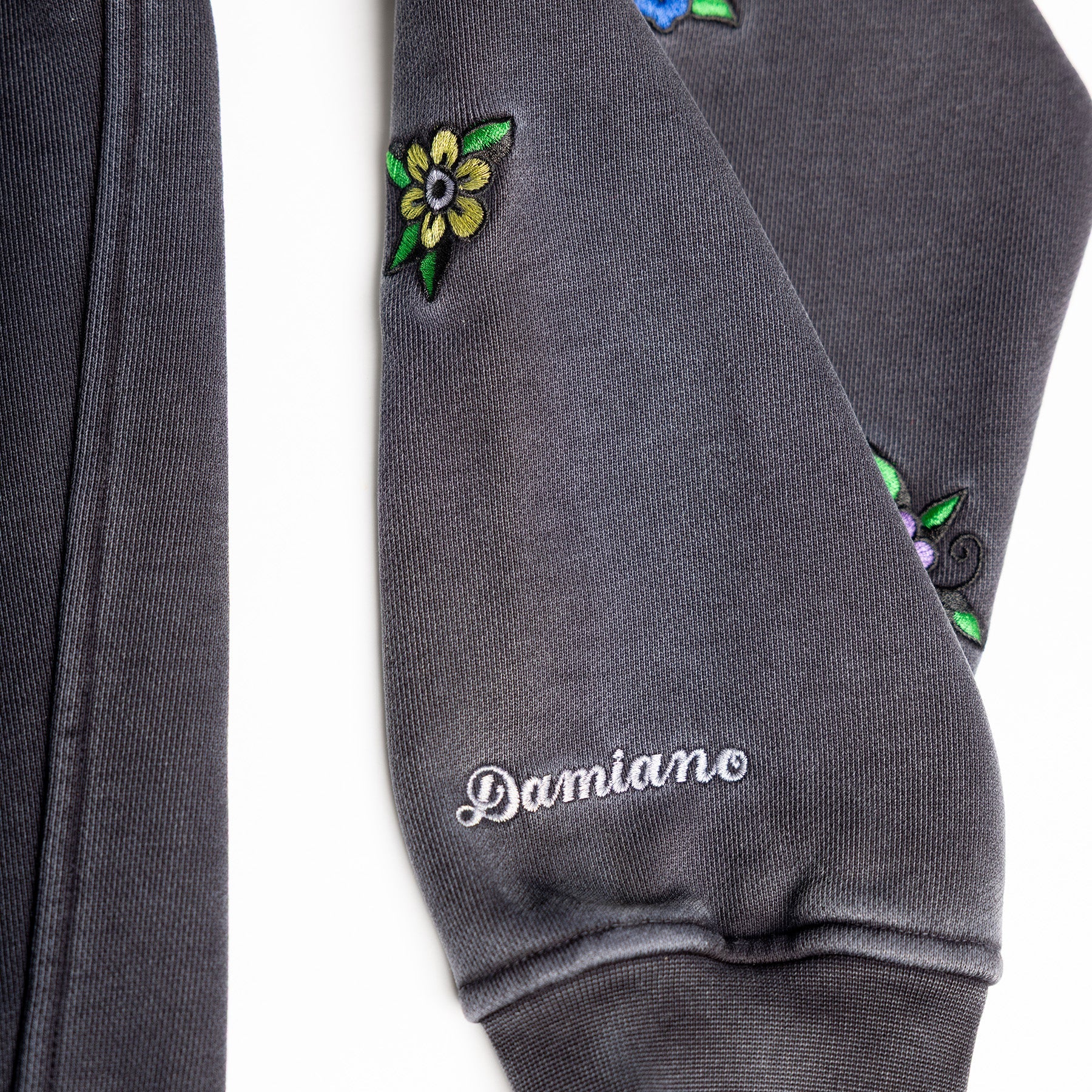 Ultra Heavyweight Floral Hoodie in Vintage Black