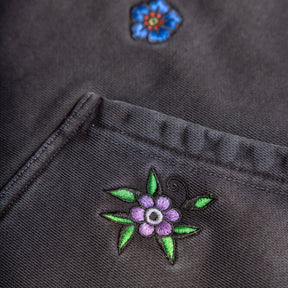 Ultra Heavyweight Floral Hoodie in Vintage Black