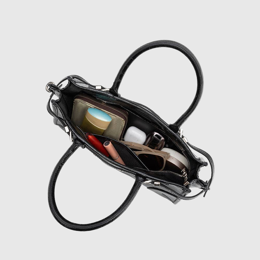 Rhonda Recycled Vegan Top Handle Bag in Black
