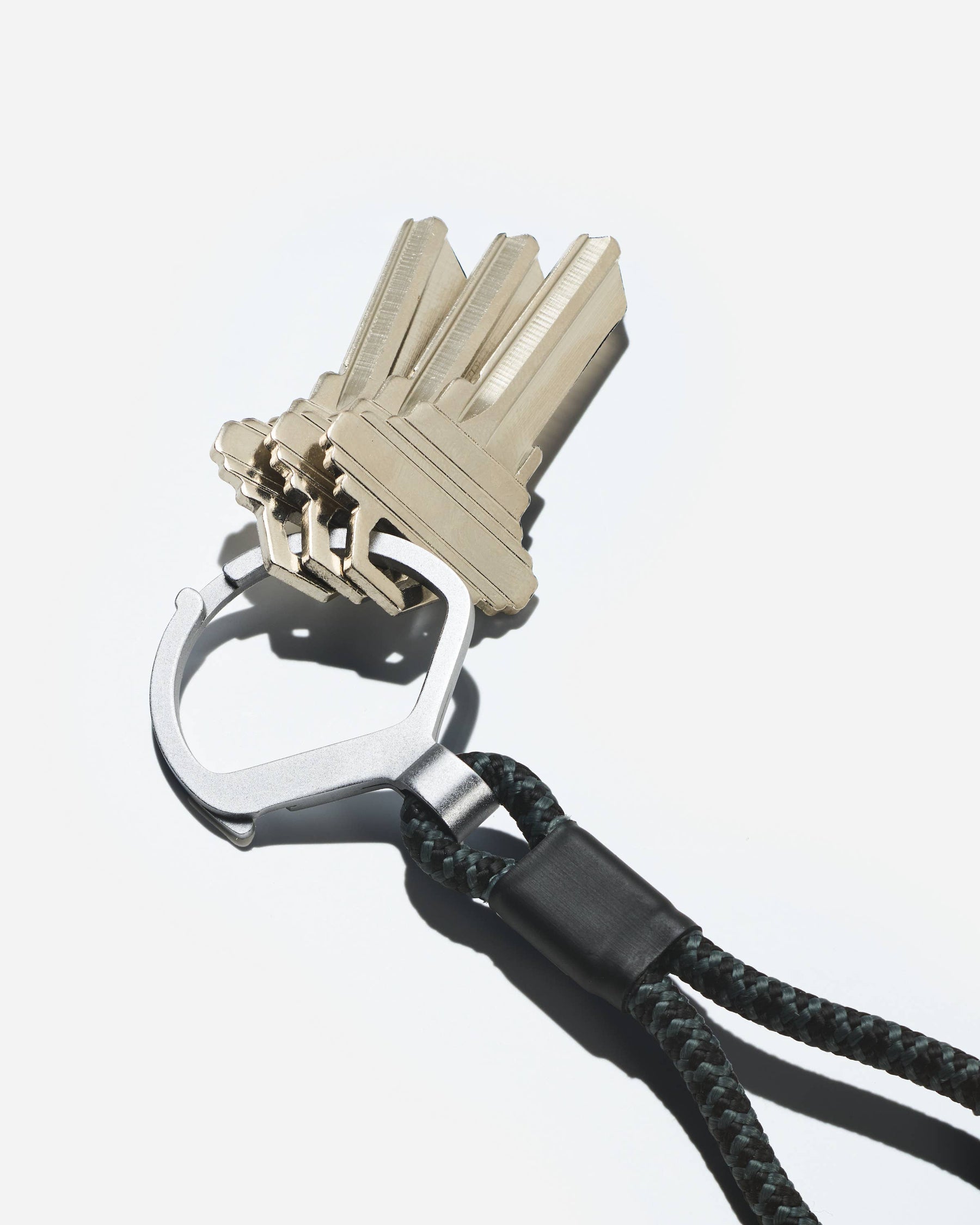 Rope Split Ring in White/Black