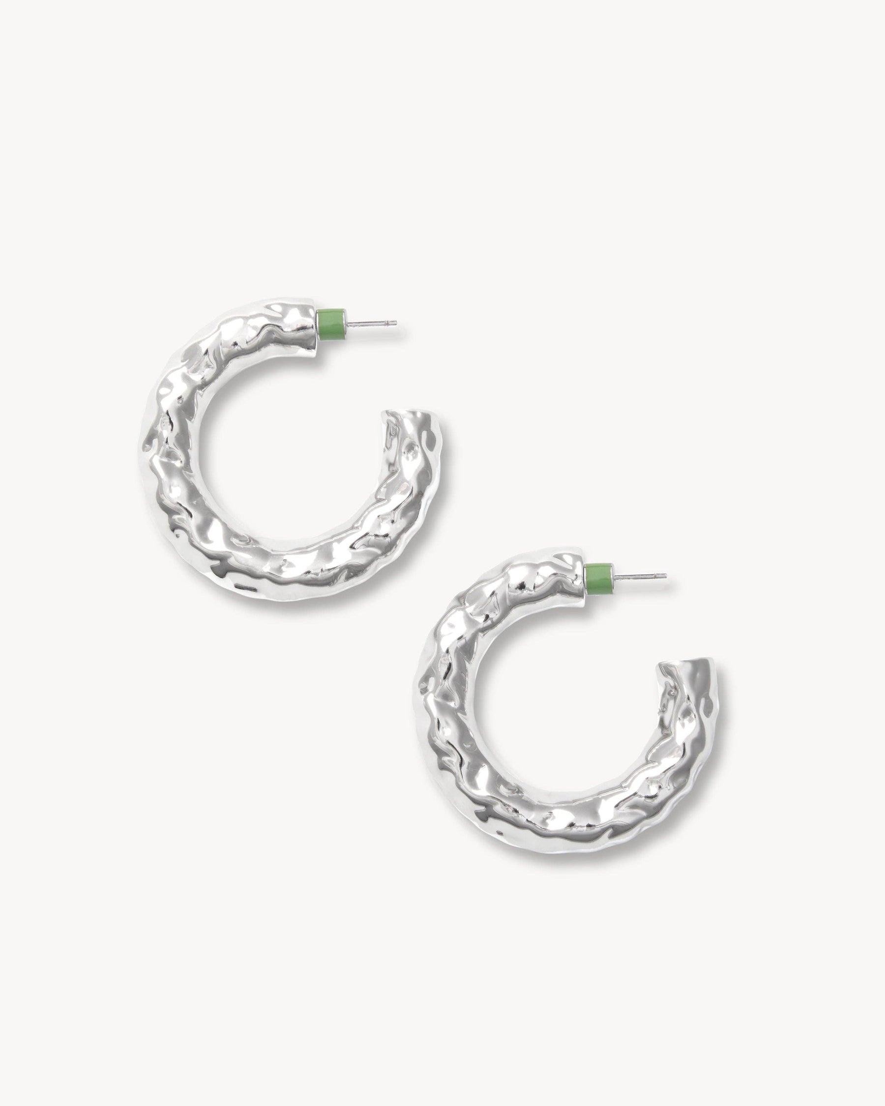 1.5" Perfect Crunch Hoops in Silver