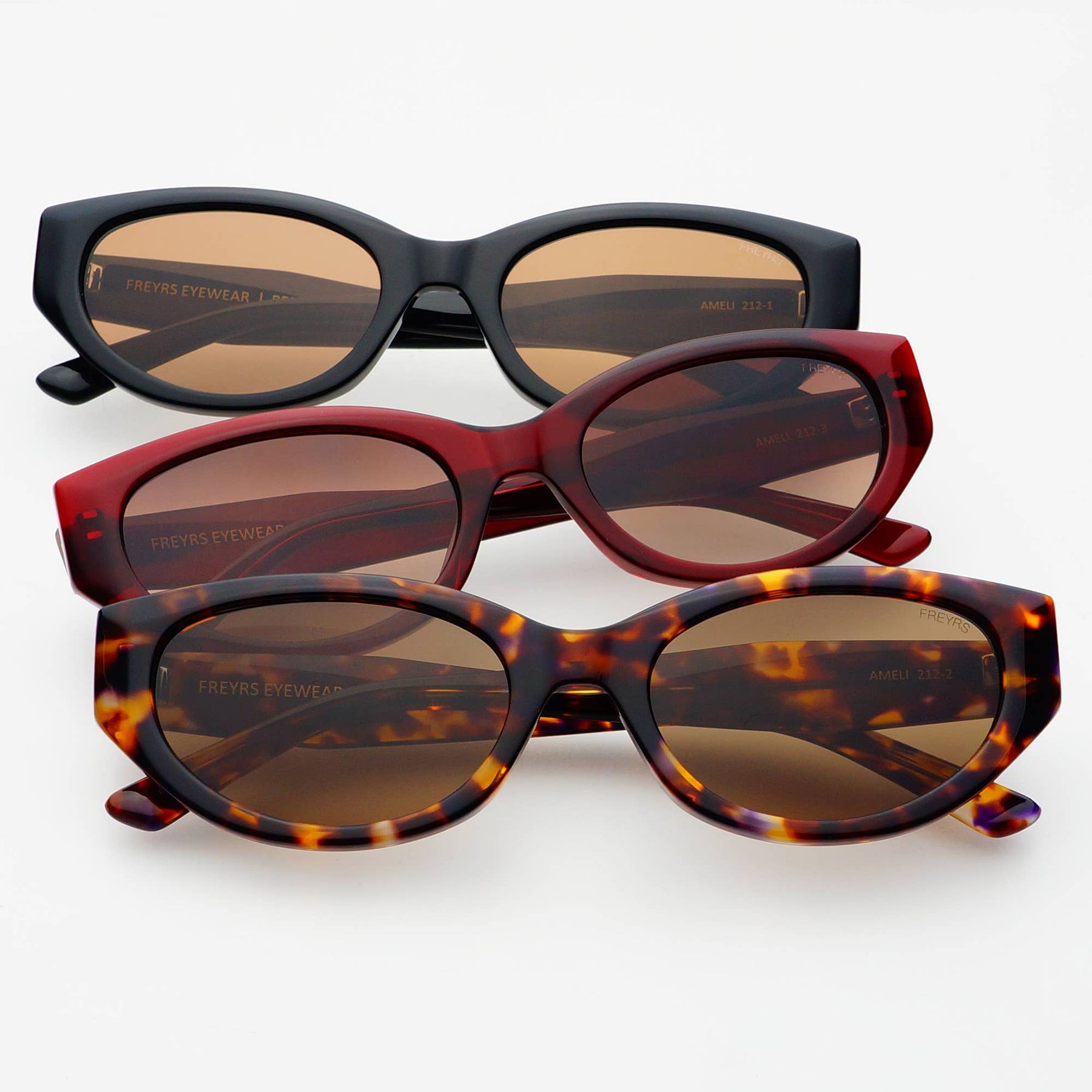 Ameli Acetate Cat-Eye Sunglasses in Red