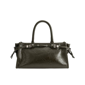 Rhonda Olive Recycled Vegan Leather Top Handle Bag