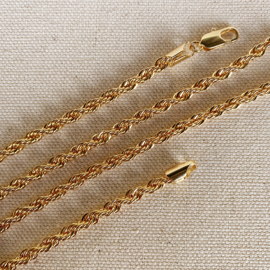 18k Gold Filled 4mm Rope Chain