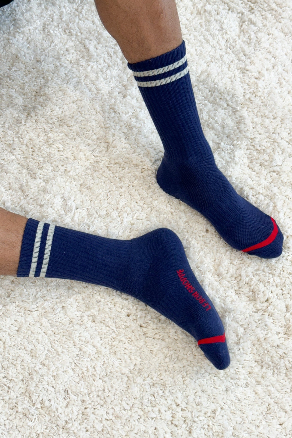 Extended Boyfriend Socks in Navy